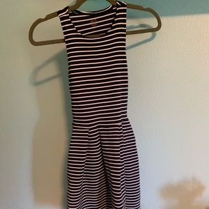 SO Navy Blue White Stripes Knee Length Dress sizeM